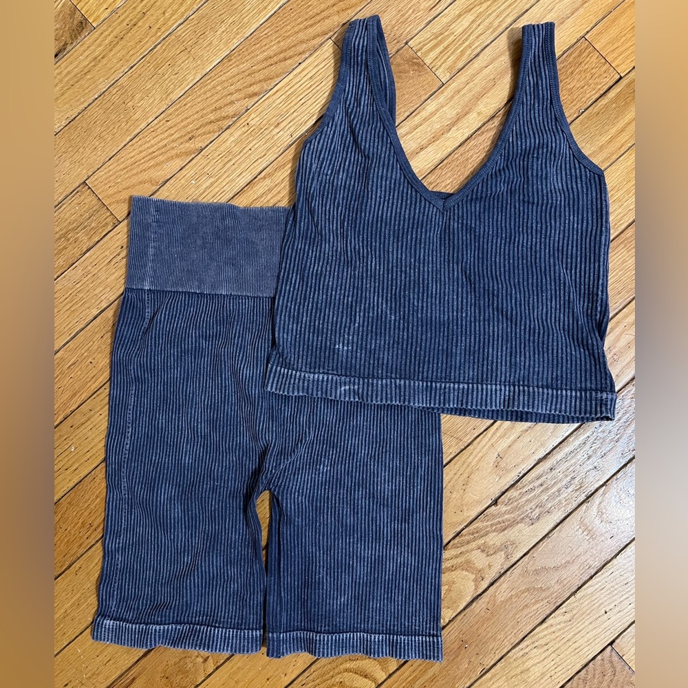 Knit Distressed Workout Set